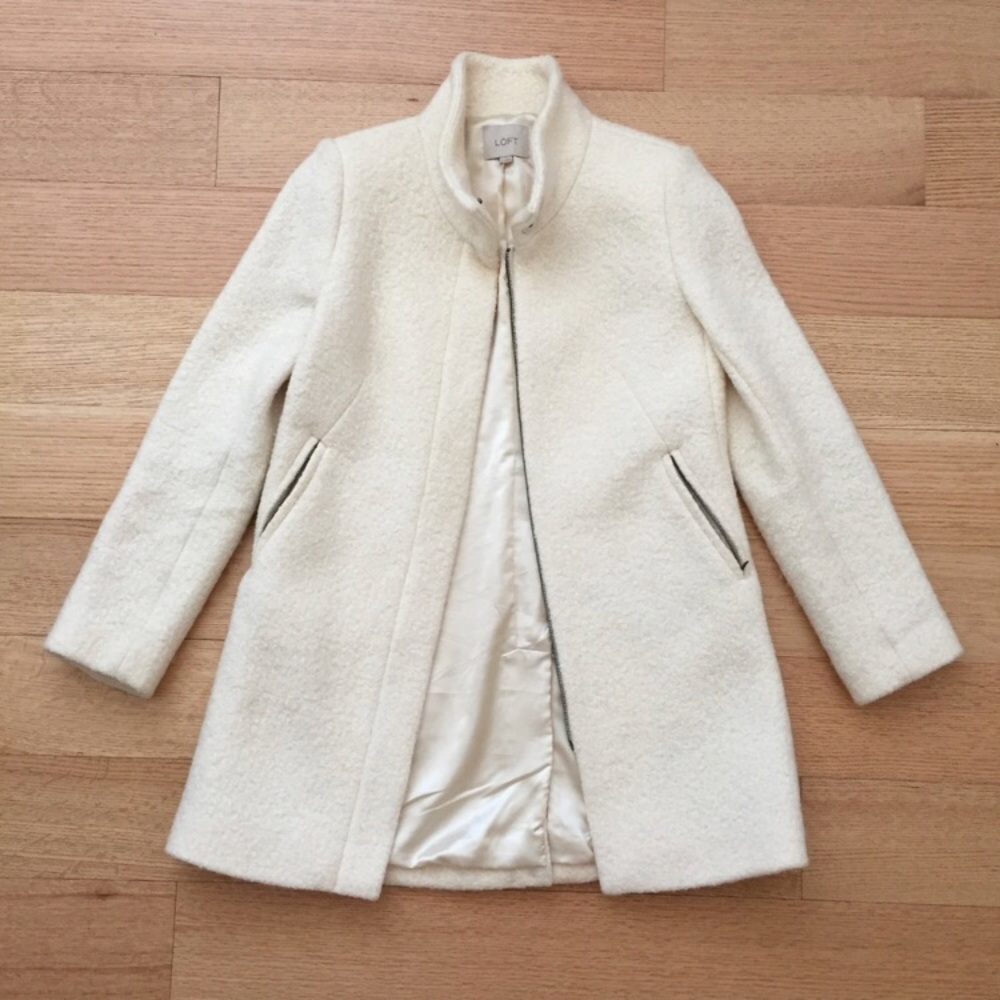 LOFT funnel neck wool coat.